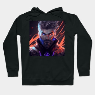 Valheim Fire and Ice Viking Portrait Hoodie